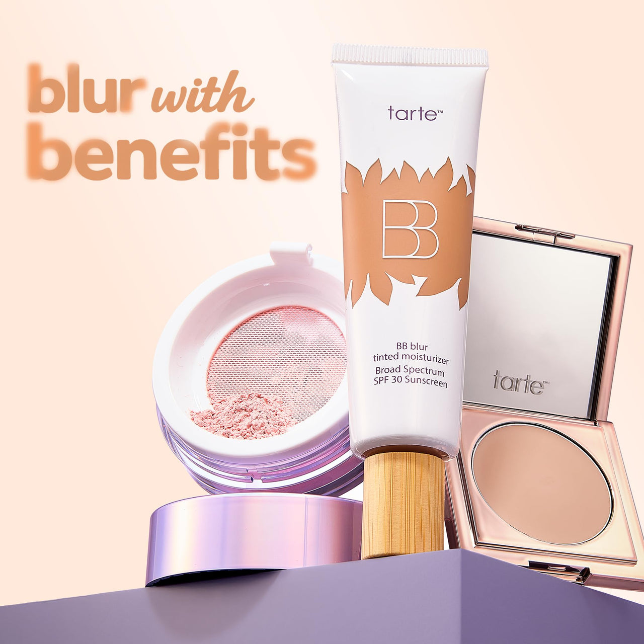 tarte BB blur tinted moisturizer Broad Spectrum SPF 30 – Medium Buildable Coverage with Natural Lightweight Matte Finish, Vegan & Cruelty-Free, full size, tan-deep