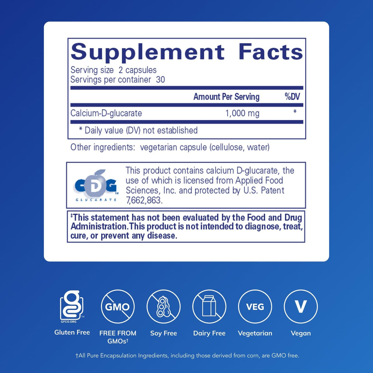 Pure Encapsulations Calcium-D-Glucarate | Supplement to Support Cellular Health in the Liver, Lungs, Breast, and Colon* | 60 Capsules