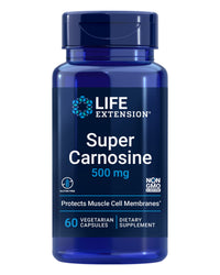 Thumbnail for Life Extension Super Carnosine, L-carnosine, Luteolin, Vitamin B1, Muscle Support, Exercise Recovery, Heart Health, Gluten-Free, Non-GMO, Vegetarian, 60 Capsules