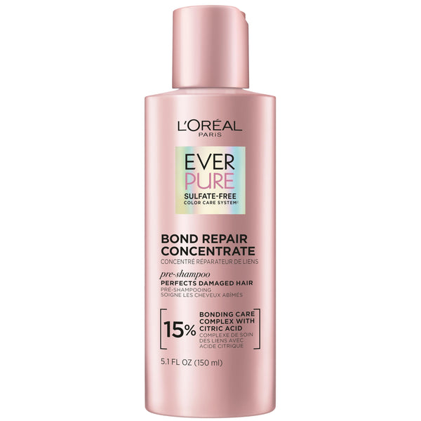 L'Oreal Paris Sulfate Free Bond Repair Pre Shampoo Treatment, Hair Repair for Colored, Bleached or Damaged Hair, EverPure, 5.1 Fl Oz (Packaging May Vary)