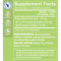 Thumbnail for The Vitamin Shoppe Ginkgo Biloba 120 MG - Memory Support, Mental Clarity & Circulation, Standardized Extract (240 Vegetable Capsules)