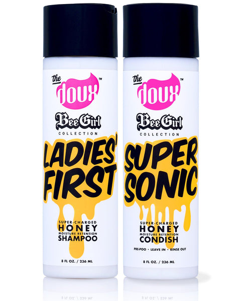 The Doux LADIES FIRST Honey Shampoo and SUPERSONIC Honey Condish - Hydrating Curl Shampoo and Conditioner Bundle - Leave In Conditioner