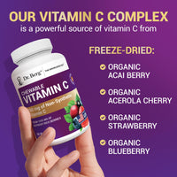 Thumbnail for Dr. Berg Chewable Vitamin C Complex - Made with Organic, Non-GMO Berries - 60 Delicious Wafers