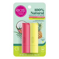 Thumbnail for eos 100% Natural Lip Balm- Coconut Milk and Pineapple Passionfruit, All-Day Moisture Lip Care, 0.14 oz, 2 Pack