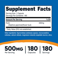 Thumbnail for Nutricost Rutin 500mg, 180 Capsules - Gluten Free, Non-GMO, and Vegetarian Friendly