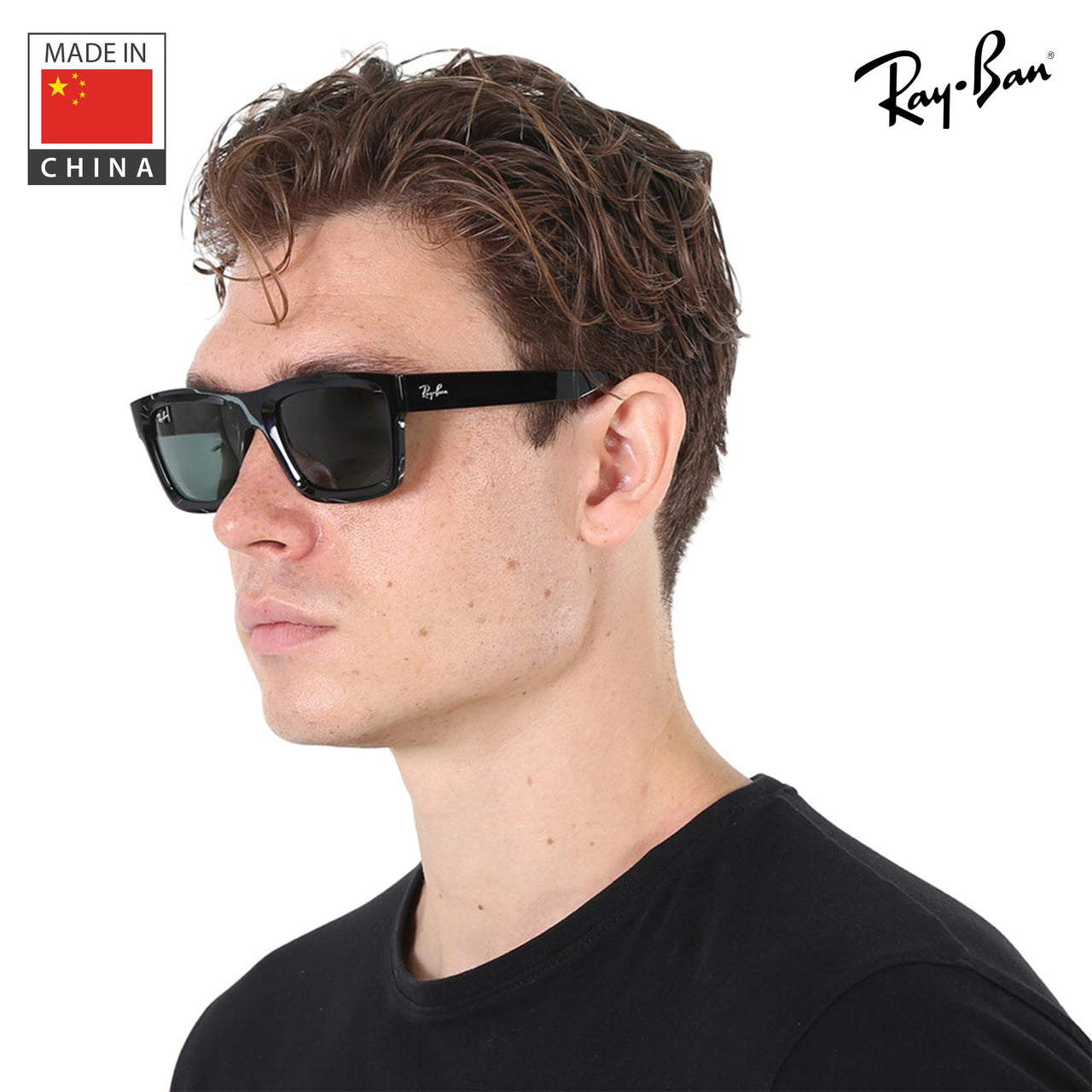 Ray-Ban RB4396 Warren Bio-Based Rectangle Shape Sunglasses for Men and Women- Timeless Classic Sun Glasses with Modern Elegance - Premium UV Protection - Designer Men's and Women's Sunglasses