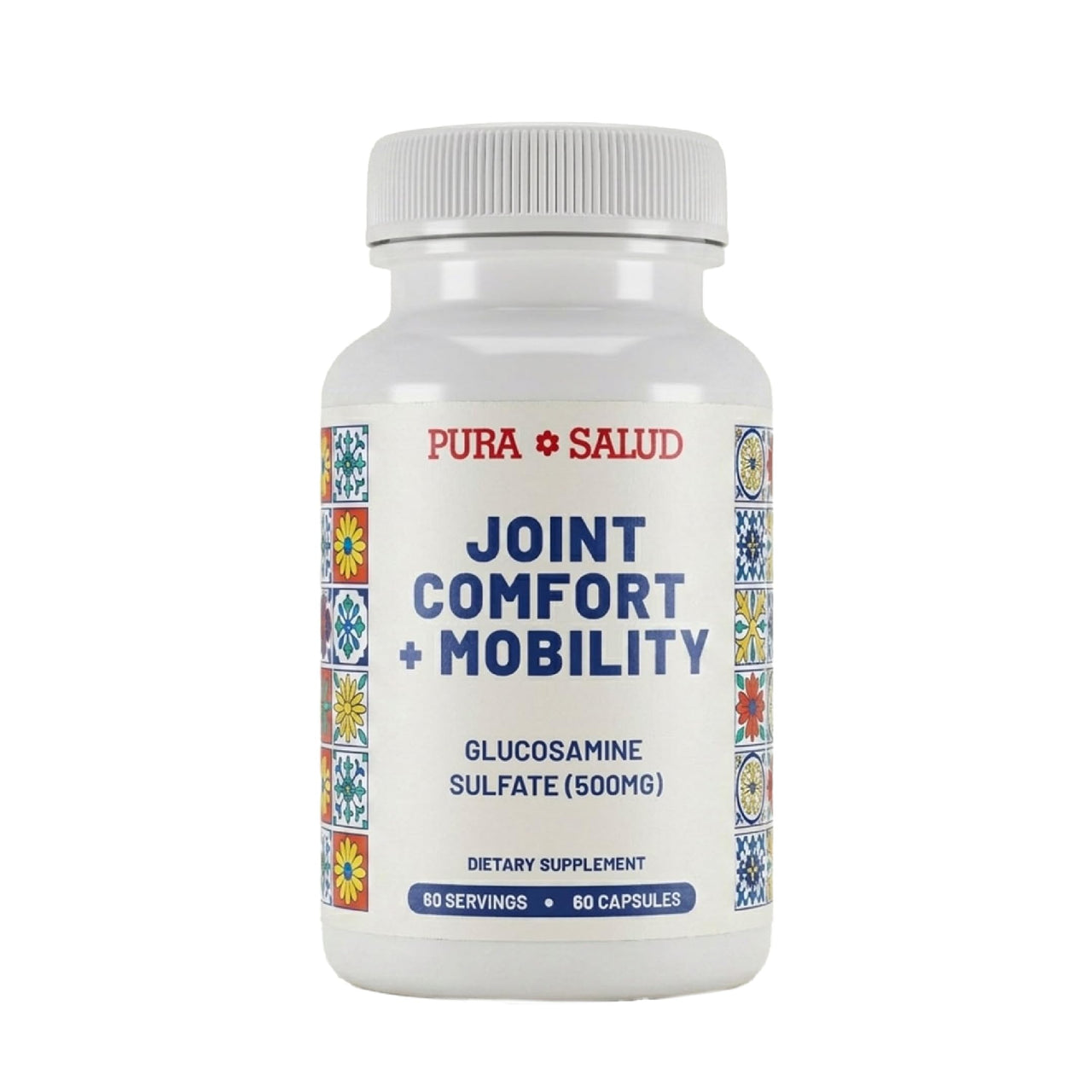 Basic Brands Pura Salud Pureflex Glucosamine Sulfate 500mg â€“ Joints, Vision & Bones Support â€“ Promotes Flexibility, Comfort & Mobility â€“ 60 Capsules, Gluten-Free, Made in USA