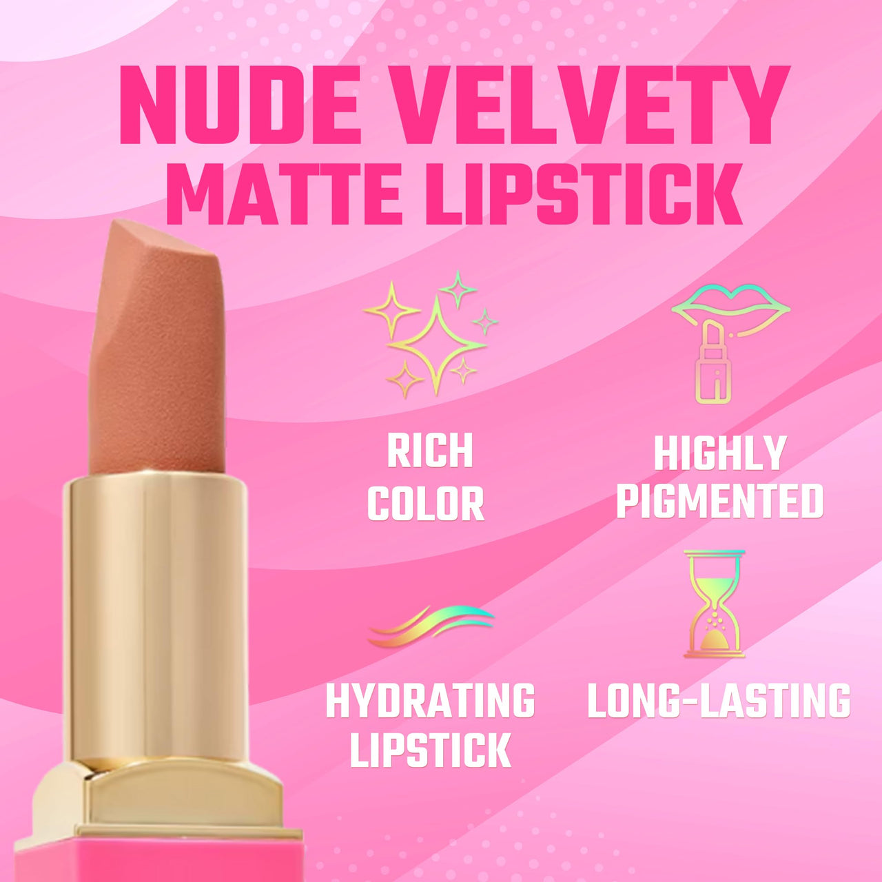 Juvia's Place The Nude Velvety Matte Lipstick Libra - Long-lasting Lipstick, Rich-Color Lip Makeup, Creamy with Matte Finish, Beauty & Lip Products