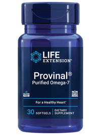 Thumbnail for Life Extension Provinal Purified Omega-7, palmitoleic Acid derived from Highly Concentrated Marine Oil, Cholesterol, triglycerides & Heart Health Support, Gluten-Free, Non-GMO, 30 softgels