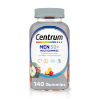 Thumbnail for Centrum MultiGummies for Men 50 Plus, Multivitamin/Multimineral Supplement with Vitamins D3, E, B6, and B12, Assorted Fruit Flavor - 140 Count