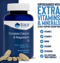 Thumbnail for Trace Minerals Complete Calcium & Magnesium 1:1 - Dietary Supplement for Bone Health & Energy Support - Mineral Supplement to Aid Immune Health - Formula with Sea Minerals - 120 Tablets (30 Servings)