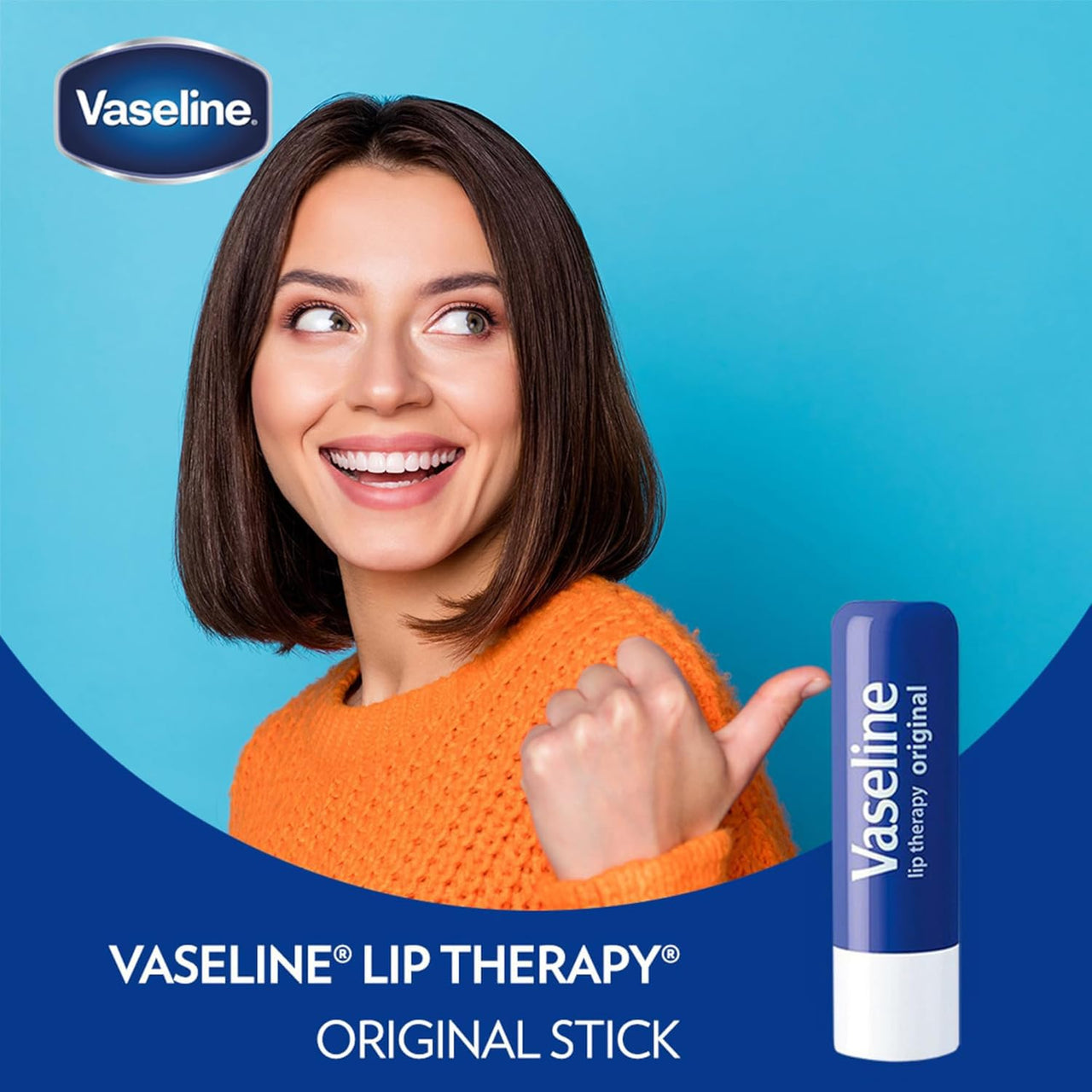 Vaseline Lip Therapy Original 8-Pack – Lip Moisturizer for Dry, Cracked Lips, 0.16 Oz Ea