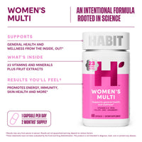 Thumbnail for Habit Womens Multi Supplement (60 Capsules) - New Look, Supports General Health & Wellness, 23 Essential Vitamins and Minerals, Fruit extracts, Folate, Iron, B12, Biotin, Non-GMO (1 Pack)