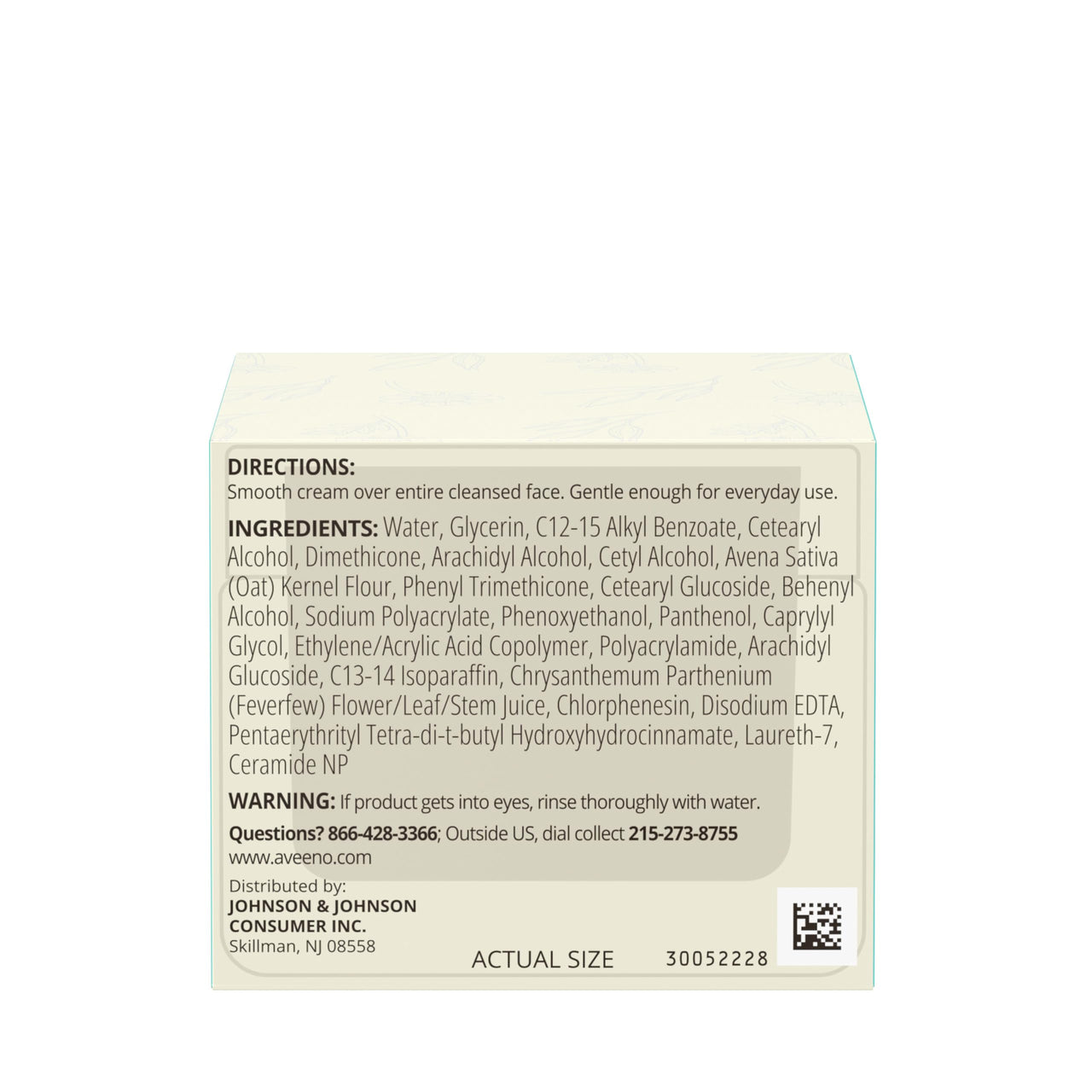Aveeno Calm + Restore Facial Moisturizer Face Cream for Redness Relief, Non-Comedogenic, Ceramide & Vitamin B5, Hydrating for Dry, Sensitive Skin, Hypoallergenic, Fragrance-Free, 1.7 oz