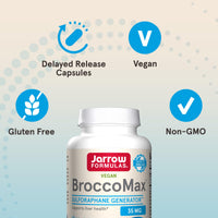 Thumbnail for Jarrow Formulas BroccoMax Sulforaphane Generator 35 mg With Sulforaphane Glucosinolate and Myrosinase, Dietary Supplement for Liver Health Support, 120 Delayed Release Veggie Capsules, 60 Day Supply