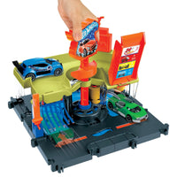 Thumbnail for Hot Wheels City Toy Track Set, Downtown Express Car Wash Playset with 1:64 Scale Vehicle, Foam Roller & Drying Flaps
