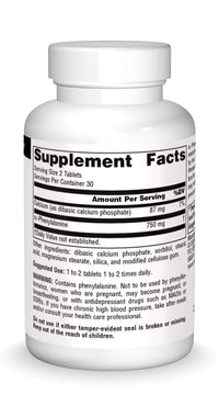 Thumbnail for Source Naturals DLPA DL-Phenylalanine 375 mg Supplement That Supports an Alert State - 60 Tablets