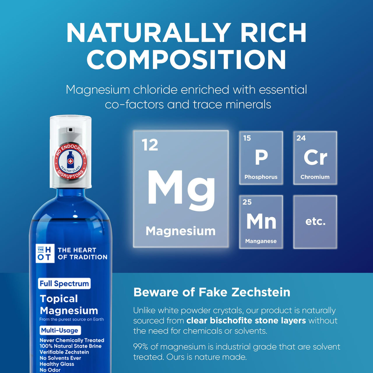 Topical Magnesium Oil Spray Glass Bottle from Ancient Zechstein Sea and Trace Mineral 7 floz - Transdermal Pure Magnesium Spray Oil for Feet, Muscle Relaxation, Leg Cramps, Sleep and Overall Health