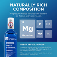 Thumbnail for Topical Magnesium Oil Spray Glass Bottle from Ancient Zechstein Sea and Trace Mineral 7 floz - Transdermal Pure Magnesium Spray Oil for Feet, Muscle Relaxation, Leg Cramps, Sleep and Overall Health