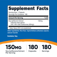Thumbnail for Nutricost Soy Isoflavones 150mg, 180 Veggie Capsules - Gluten Free, Non-GMO, Vegetarian Friendly