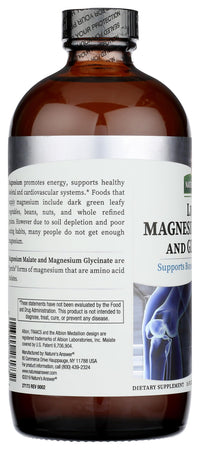 Thumbnail for Nature's Answer Liquid Magnesium Malate and Glycinate | Supports Healthy Bone & Muscle Function | Promotes Healthy Cardiovascular Function | Gluten-Free & Vegan 16oz