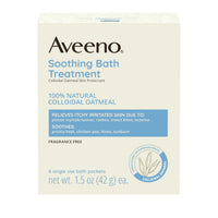 Thumbnail for Aveeno Fragrance-Free Soothing Bath Treatment & Soak for Soothing Relief, 100% Natural Colloidal Oatmeal, Relieves Itchy, Irritated Skin Due to Eczema, 8 Single-Use Bath Packets