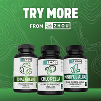 Thumbnail for Zhou Chlorophyll Tablets - Chlorophyll Pill Supplement for Women and Men, Health and Wellness Support, Daily Super Greens with Natural Vitamins and Minerals - 90 Tablets