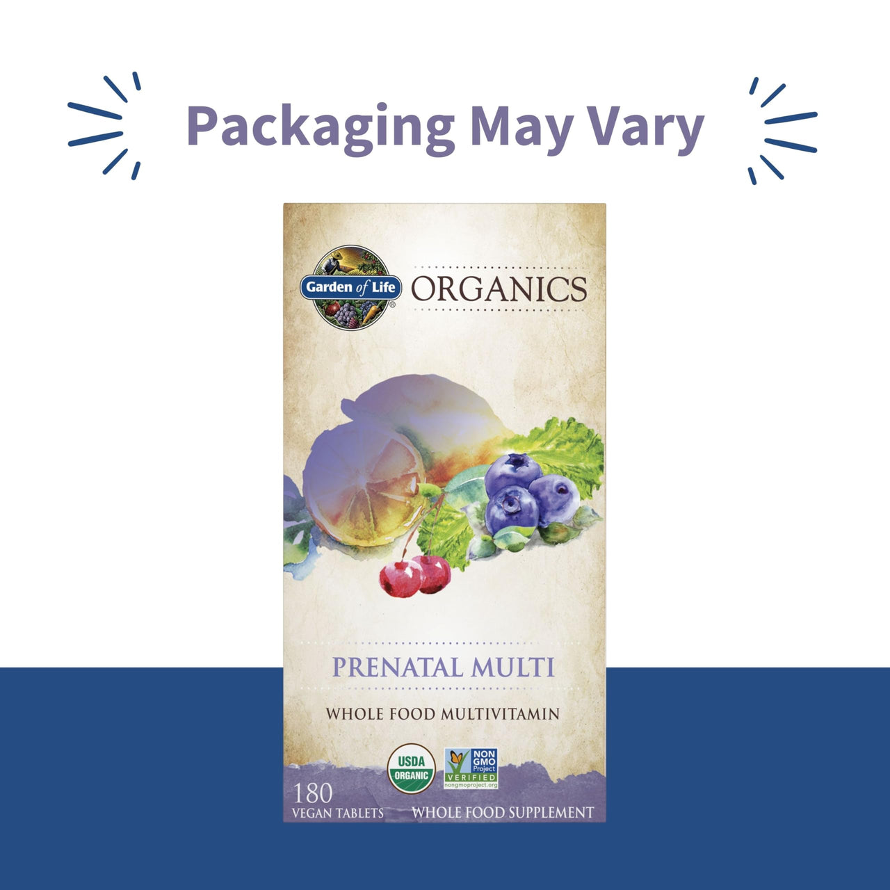 Garden of Life Organics Prenatal Multivitamin with Folate, B6, B12, D3 & Iron â€“ Prenatal Vitamins for Women with Energy Metabolism Support for Healthy Fetal Development, Non-GMO, Vegan, 60 Servings