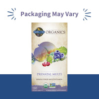 Thumbnail for Garden of Life Organics Prenatal Multivitamin with Folate, B6, B12, D3 & Iron â€“ Prenatal Vitamins for Women with Energy Metabolism Support for Healthy Fetal Development, Non-GMO, Vegan, 60 Servings