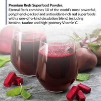 Thumbnail for BioTrust Eternal Reds, Red Superfoods Powder, Support for Heart Health and Circulation, Energy, Stamina, No Added Sugar or Caffeine, Naturally Flavored and Sweetened, Berry Flavor (30 Servings)