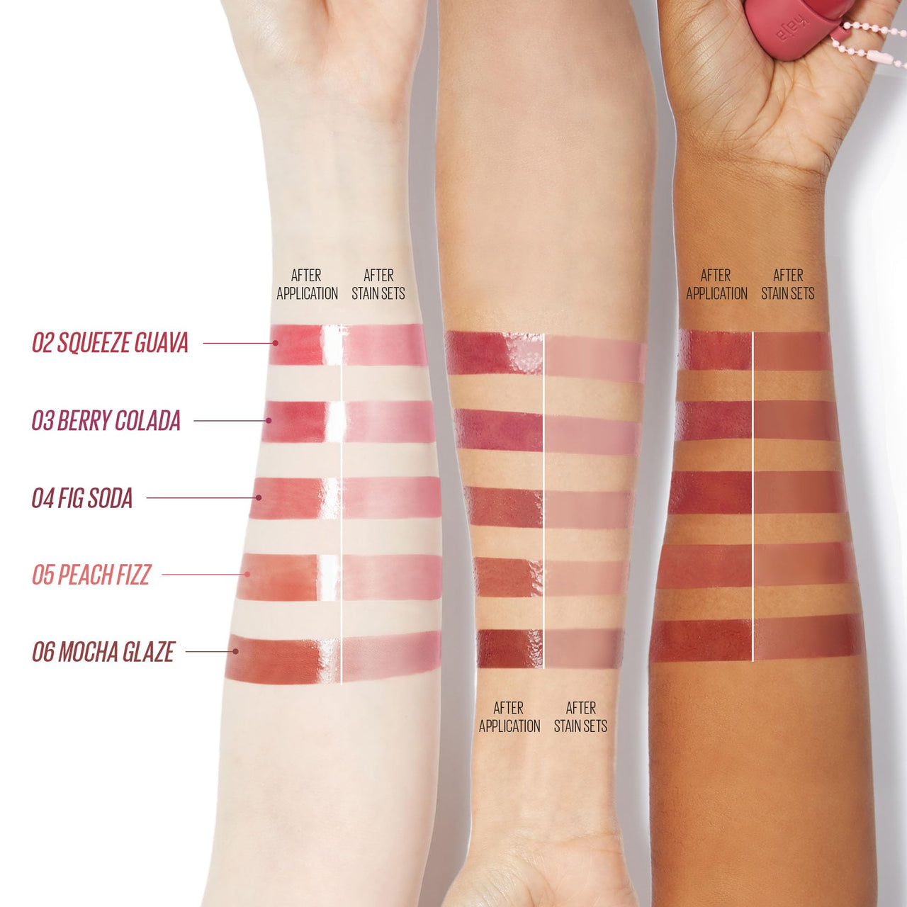 Kaja Lip & Blush Glazed Keychain Stain - Jelly Charm 01 Cherry Spritz | with Triple Berry Complex, Lemon Fruit Extract &Olive Squalane, Hydrating, Long Lasting Tint