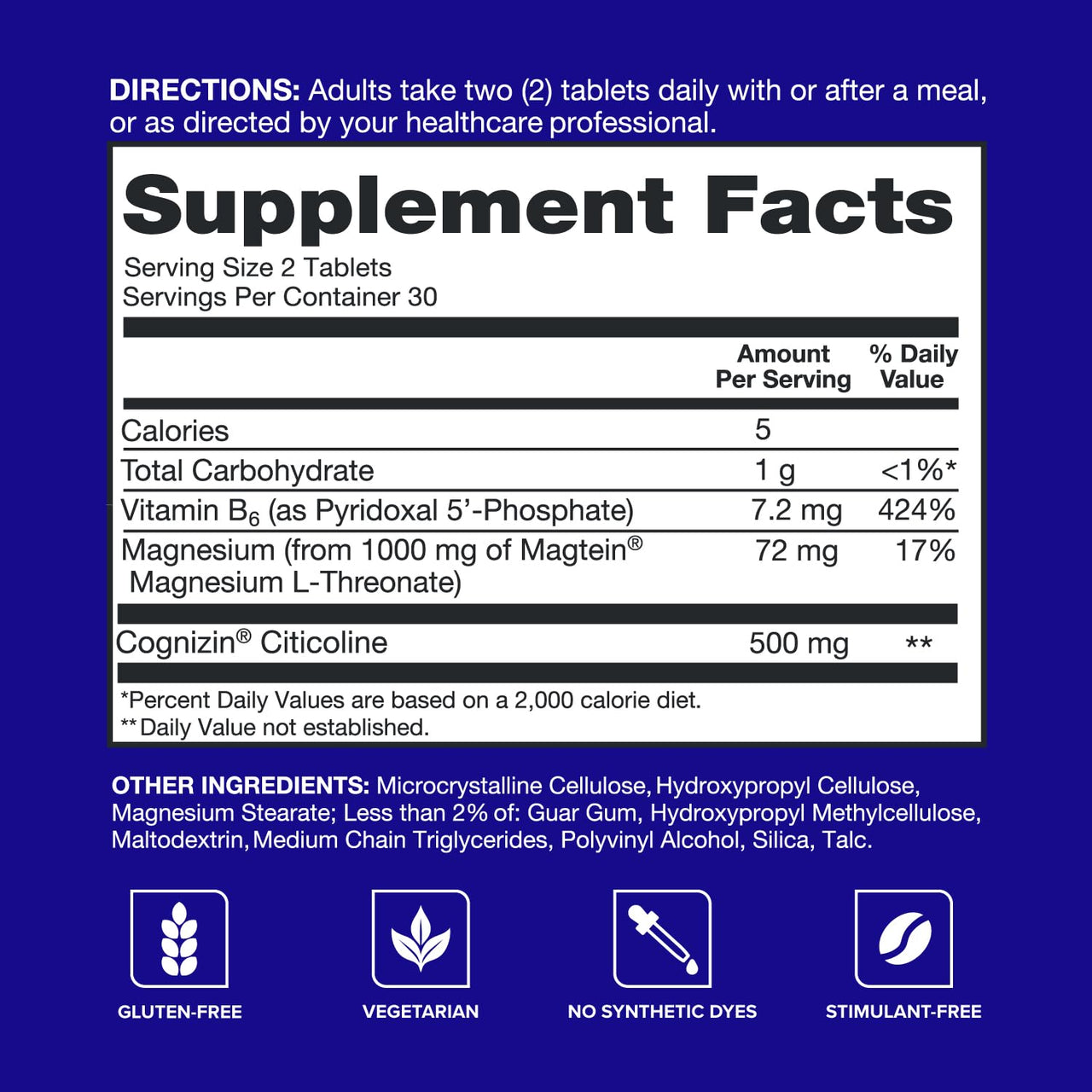 Qunol Brain Health Memory Plus with B6, Magnesium L-Threonate & Citicoline, Clinically Tested Ingredients to Improve Memory, Focus, Attention and Productivity, 60 Count (Pack of 1)