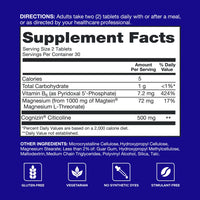 Thumbnail for Qunol Brain Health Memory Plus with B6, Magnesium L-Threonate & Citicoline, Clinically Tested Ingredients to Improve Memory, Focus, Attention and Productivity, 60 Count (Pack of 1)