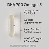 Thumbnail for Sports Research® Vegan DHA 700mg - Cognitive Support, Brain Support, Supplement with Omega-3 DHA from Algae Oil - Vegan Certified · Non-GMO · Gluten Free - 90 Count Softgels