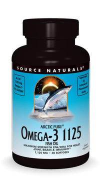 Thumbnail for Source Naturals ArcticPure Omega-3 Fish Oil 1125mg Ultra Potency Maximum Strength EPA + DHA for Heart, Joint, Brain & Immune Health - 30 Softgels