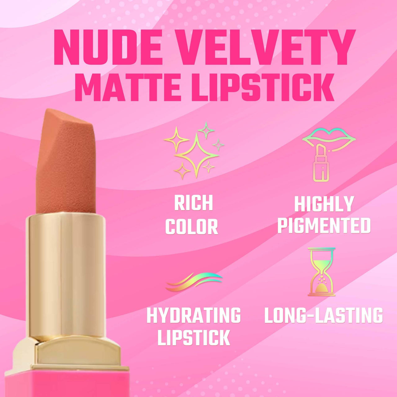Juvia's Place The Nude Velvety Matte Lipstick In Vogue - Long-lasting Matte Lipstick, Rich-Color Lip Makeup, Creamy with Matte Finish, Beauty & Lip Products