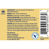 Thumbnail for The Vitamin Shoppe Tea Tree Essential Oil - Natural Skincare & Aromatherapy | 100% Pure Australian Melaleuca | 1 oz | Therapeutic Grade