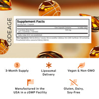 Thumbnail for Codeage Liposomal L-Carnitine+ Supplement - 500 mg L-Carnitine L-Tartrate per Serving - Free-Form Amino Acid - Carnitine - Liposomal Delivery - Vegan, Non-GMO, Gluten-Free - 90 Capsules