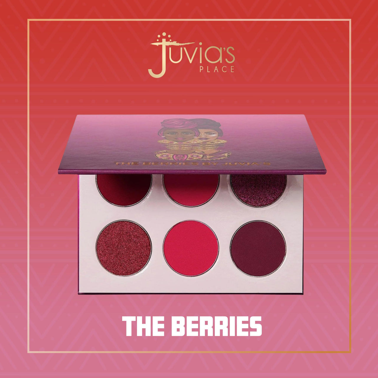 Juvia's Place Palette The Berries - Mauves, Deep Pinks, & Perfect Berry Hues, Professional Eye Makeup, Pigmented Palette for Eye Color & Shine, Pressed, Shades of 6