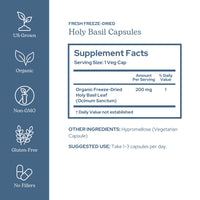 Thumbnail for Eclectic Herb - Holy Basil Capsules | Tulsi Supplement | Natural Adrenal Support | Herbal Supplement | Vegan, Non-GMO, Gluten Free, Freeze-Dried (90 CT | 200 mg)