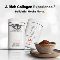 Thumbnail for Codeage Multi Collagen Peptides Protein Powder - Chocolate Mocha Instant Coffee - Gourmet Knoa Coffee Drink & Shake - Collagen Type I, II, III, V & X - Grass-Fed, Hydrolyzed, Non-GMO - 14.39oz