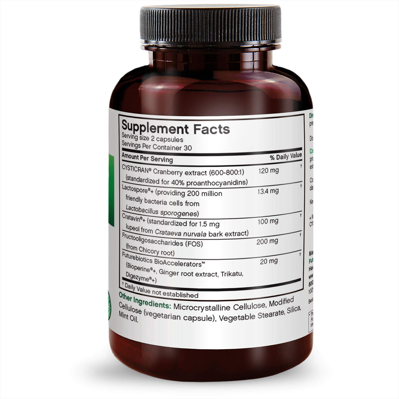 Futurebiotics CranBiotic Sugar-Free Cranberry + Probiotic, 60 Vegetarian Capsules