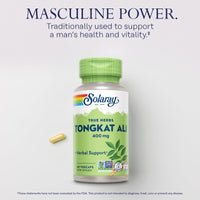 Thumbnail for SOLARAY Tongkat Ali 400 mg - Longjack Tongkat Ali for Men - Herbal Support for Men's Health and Vitality - Vegan, Non-GMO, Lab Verified - 60 Servings, 60 VegCaps