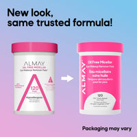 Thumbnail for Almay Makeup Remover Pads, Micellar Gentle, Hypoallergenic, Fragrance-Free, Dermatologist & Ophthalmologist Tested (Packaging May Vary), 120 count