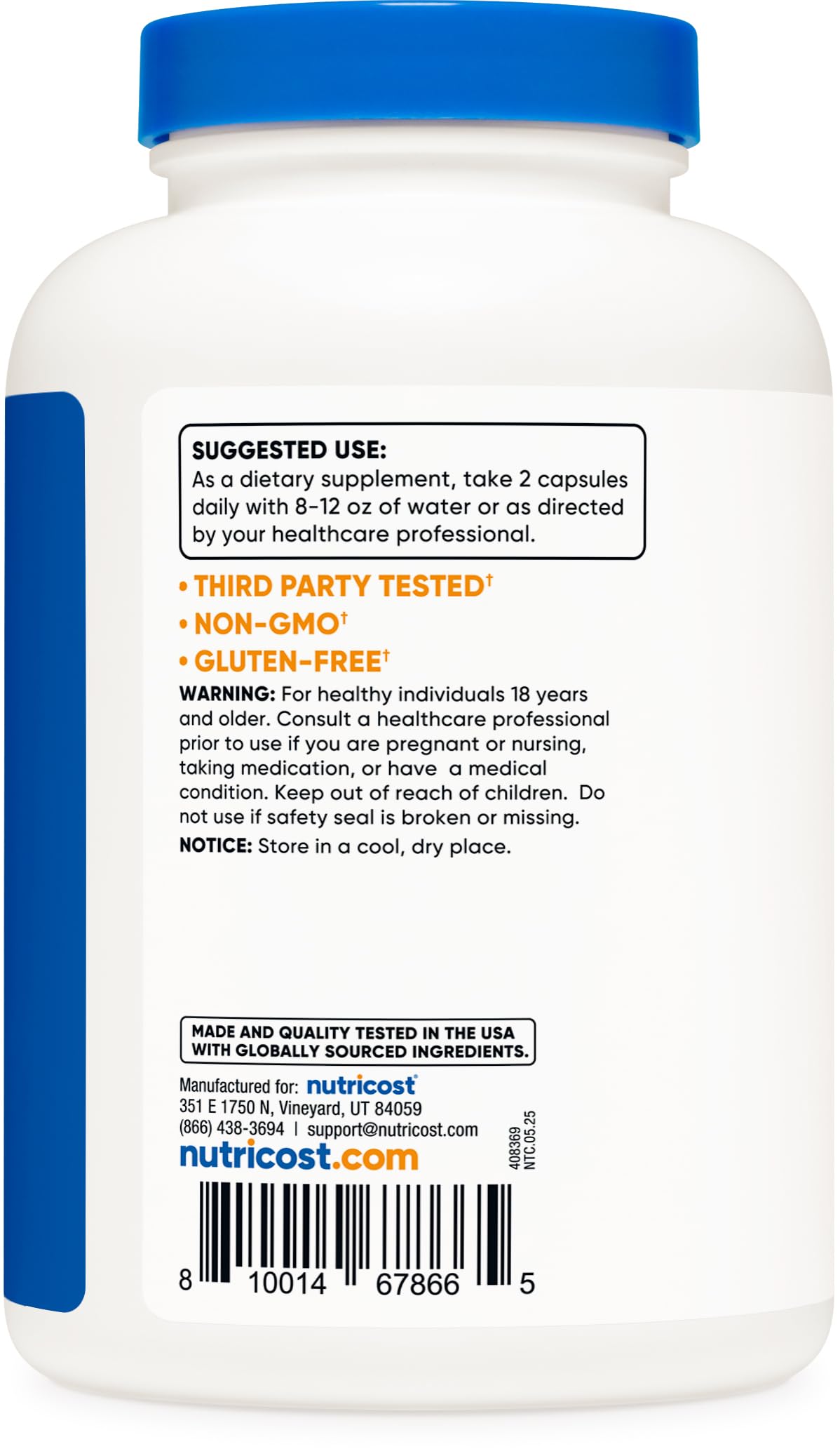 Nutricost Monolaurin 1000 mg (120 Servings, 240 Capsules) - Gluten-Free, Non GMO, Vegan
