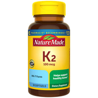 Thumbnail for Nature Made Vitamin K2 100 mcg, Healthy Bone Supplements, Vitamin K2 Supplement, 30 Softgels, 30 Day Supply
