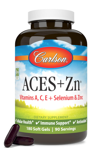 Image 1 of Carlson - ACES + Zn, Vitamins A, C, E + Selenium & Zinc, Cellular Health & Immune Support, Antioxidant, 180 Softgels