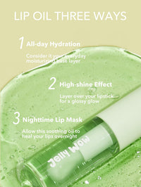 Thumbnail for SHEGLAM Jelly Wow Hydrating Non-Sticky Lip Oil Moisturizing Plumping Lip Gloss - Green Apple Envy