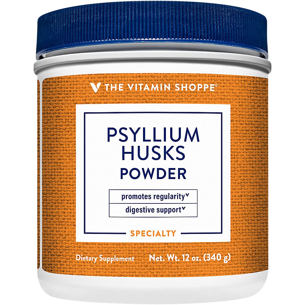 Psyllium Husks Powder – Fiber Supplement That Supports Regularity & Healthy Cholesterol, Easy Mixing Powder – 68 Servings, 1-3 Times Daily (12 Ounces Powder) by The Vitamin Shoppe