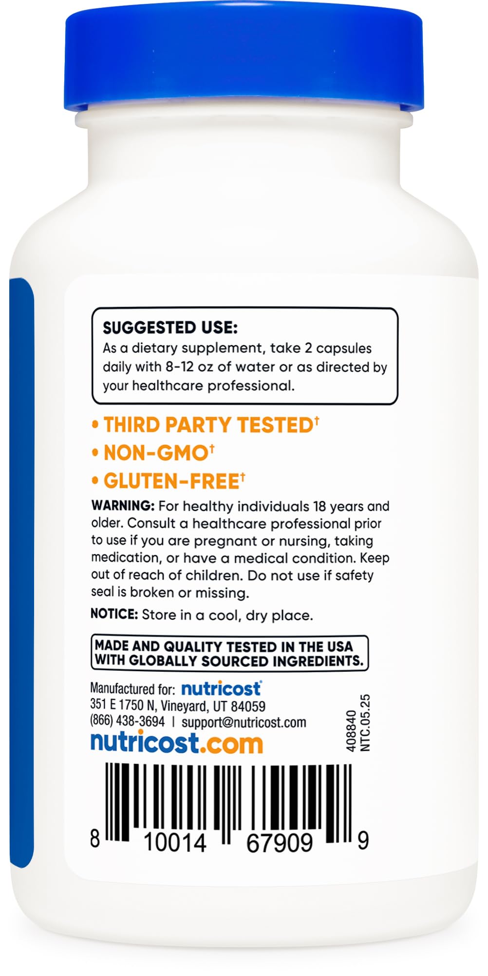 Nutricost Agmatine Sulfate 1000mg, 120 Capsules - Gluten Free, Non GMO, 500mg Per Capsule